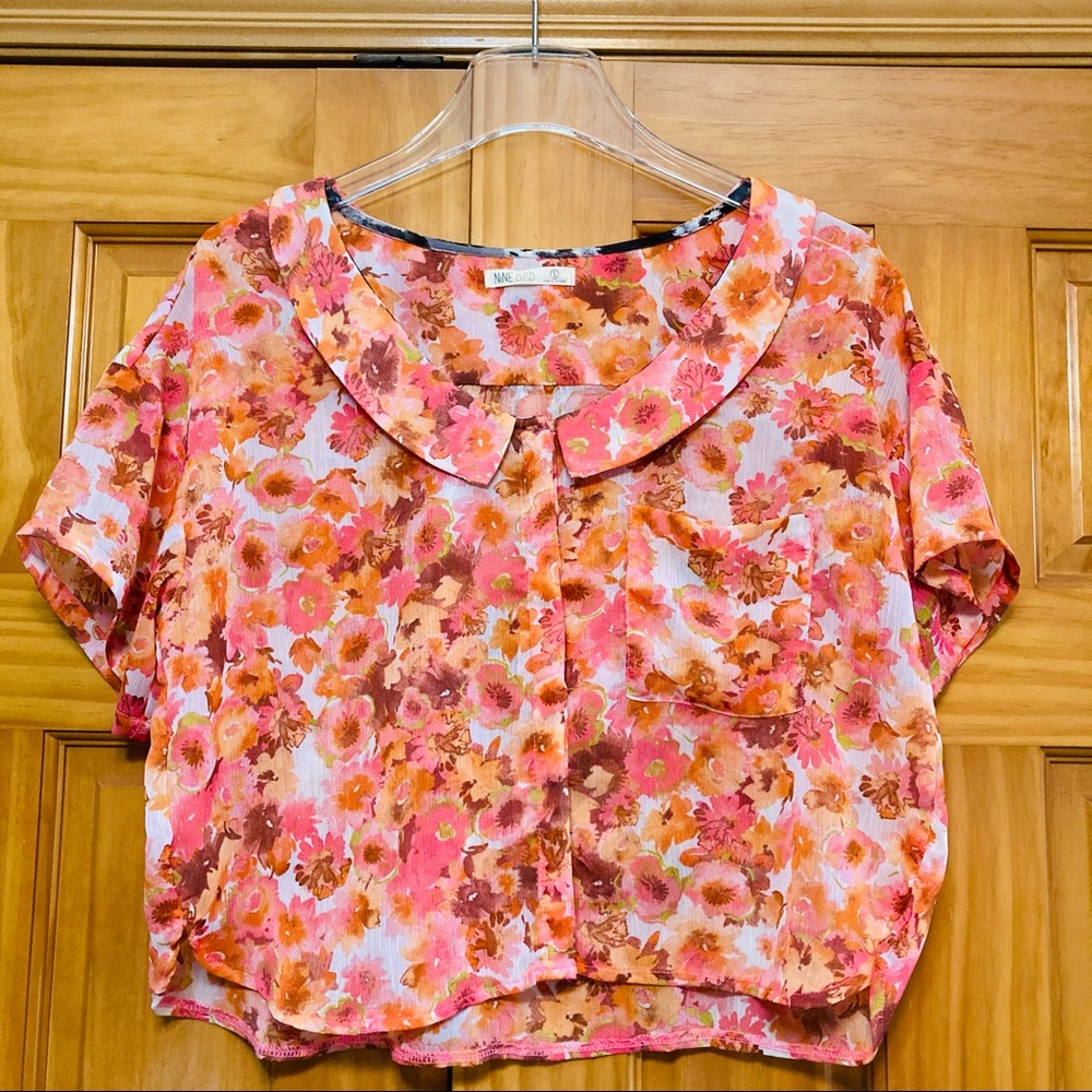Nine Bird Floral Blouse Large